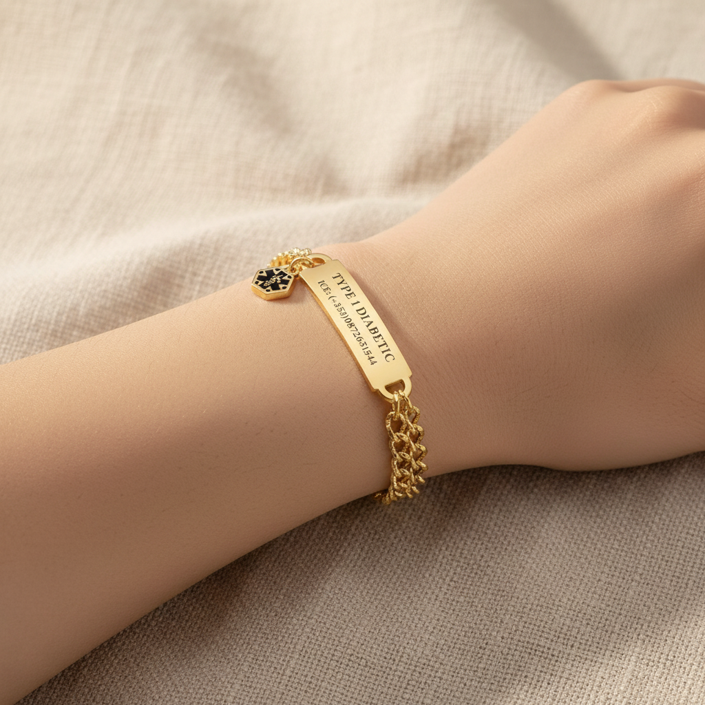 Medical Alert Bracelet with Custom Engraving